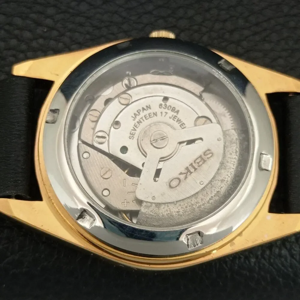 Vintage 1986 Seiko Automatic Mens Gold Watch W/daydate & Gold accents